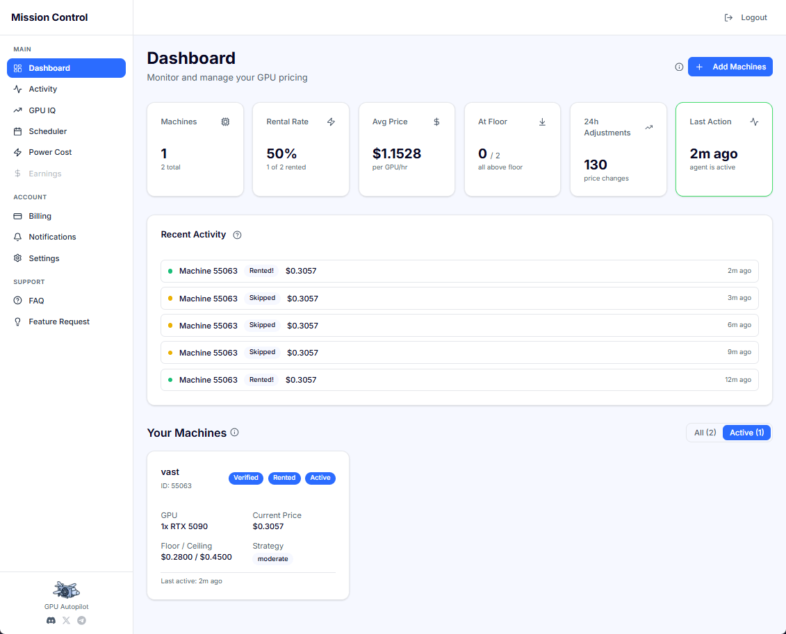 GPU Autopilot Dashboard Preview